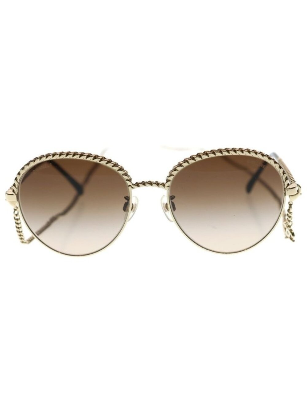 Chanel CC Logo Chain Sunglasses Gold